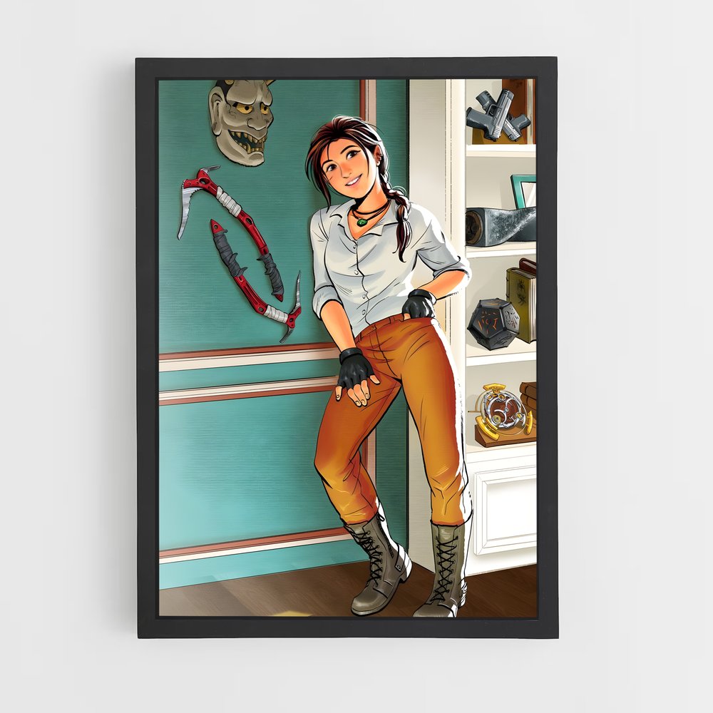 Poster La Femme et le Chat – affiche Tomb raider (vue 2)